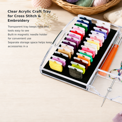 Clear Acrylic Craft Tray for Cross Stitch & Embroidery