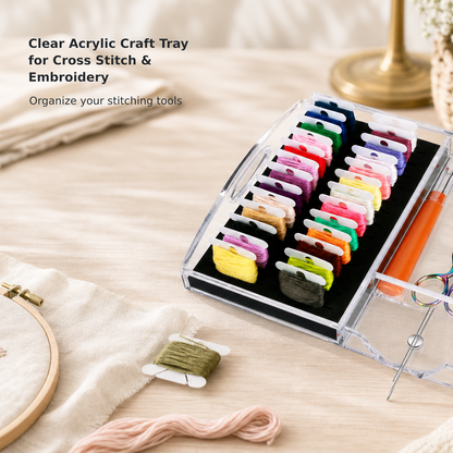 Clear Acrylic Craft Tray for Cross Stitch & Embroidery
